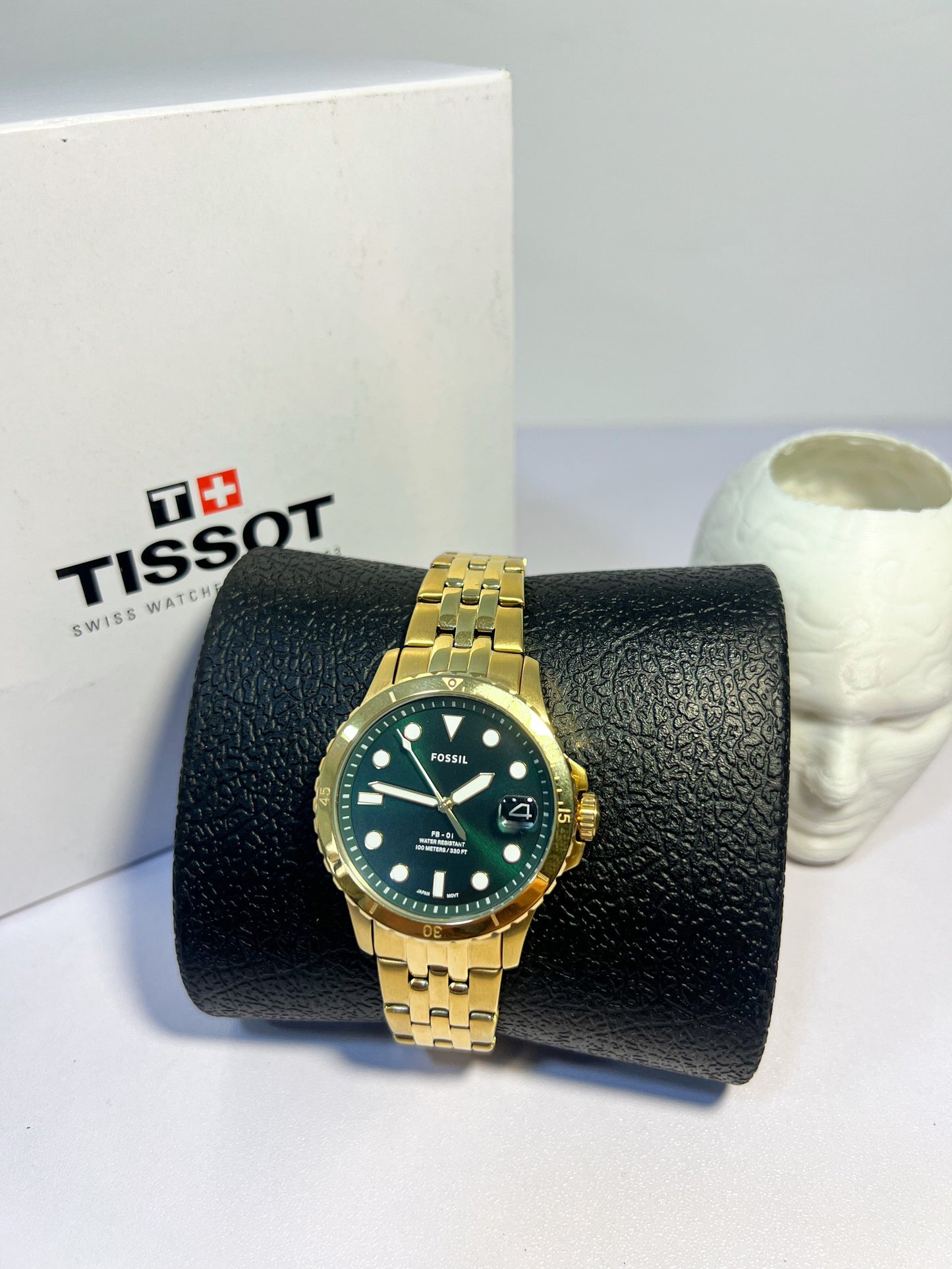 Đồng hồ nữ Fossil Quartz Green Dial Yellow Gold-tone