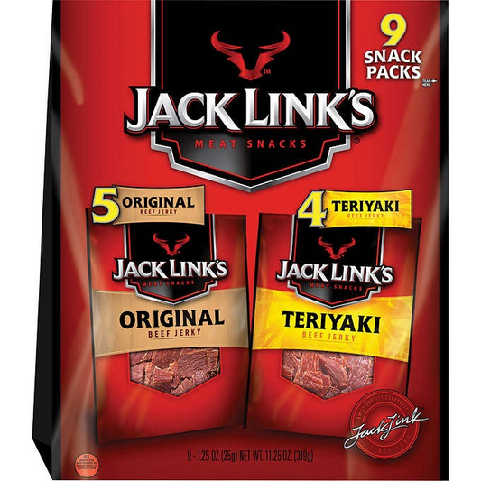 Khô bò nguyên bản và vị sốt tương Nhật Bản Jack Link's Beef Jerky, Variety Pack 139g