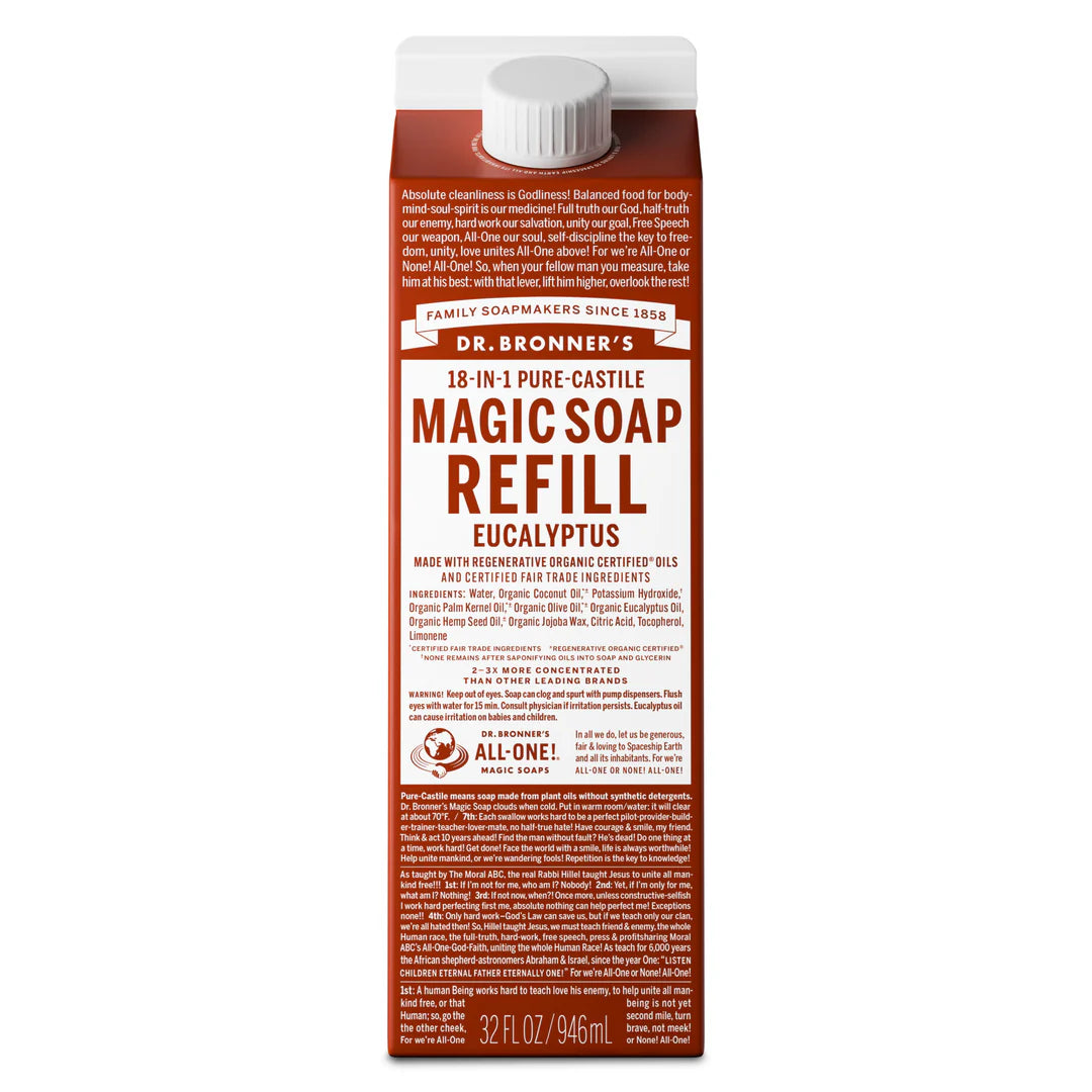 Xà phòng Magic Bar Dr. Bronner's Hộp Refill - 946ml