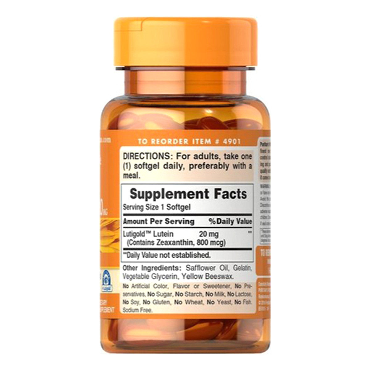 Viên Uống Hỗ Trợ Mắt LUTEIN 20MG PURITAN'S PRIDE 60 Viên Của Mỹ