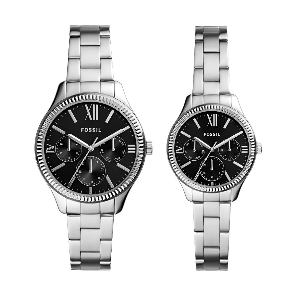 Cặp Đồng Hồ Fossil Multifunction Stainless Steel