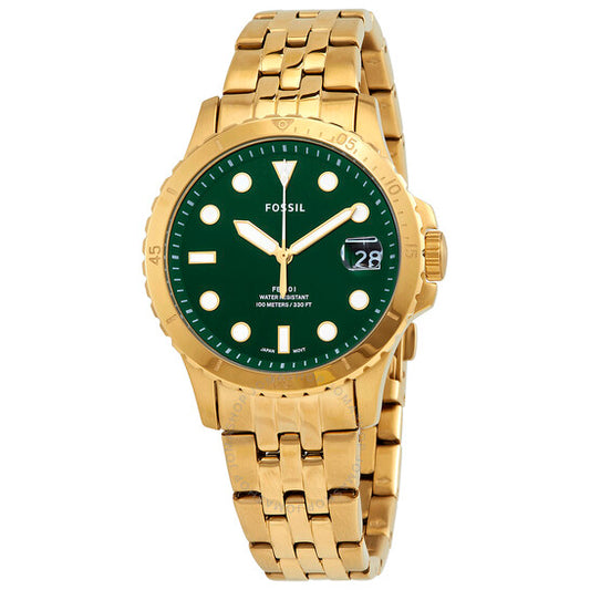 Đồng hồ nữ Fossil Quartz Green Dial Yellow Gold-tone