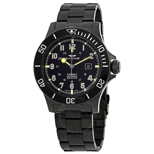 Đồng hồ nam Glycine Combat SUB Automatic Black Dial