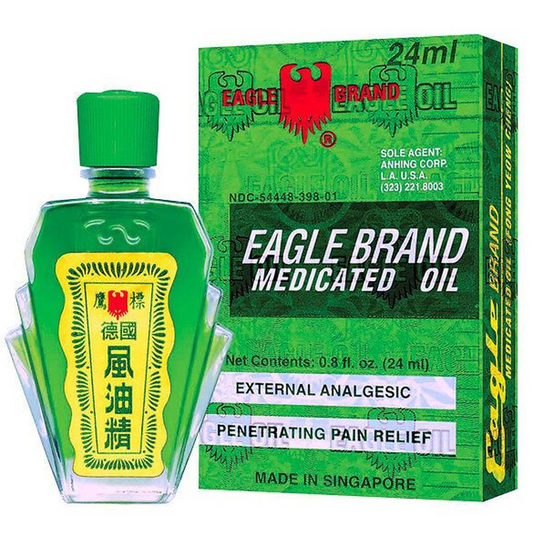 Dầu Gió Xanh Con Ó Eagle Brand 2 Nắp 24ml - Singapore Xuất Mỹ