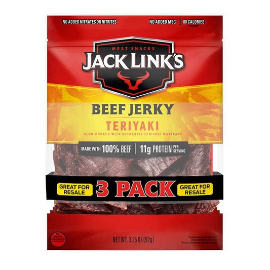 Khô bò vị sốt tương Nhật Bản Jack Link's Beef Jerky Teriyaki 3 gói ~ 92g