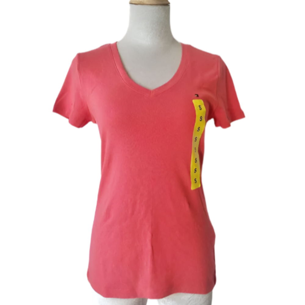Áo Thun Nữ Tommy Cổ Tim Size S