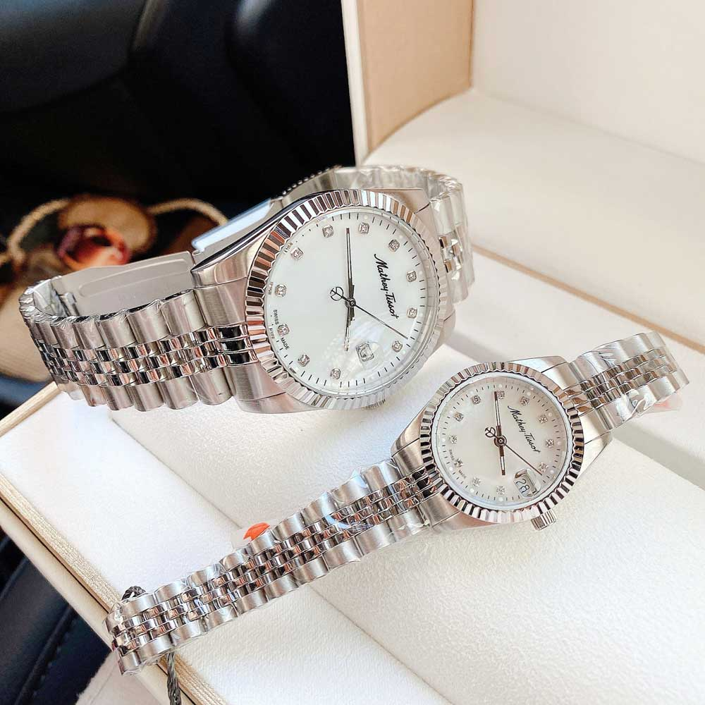 Cặp đồng hồ Mathey Tissot Mathey II Quartz Crystal Mother of Pearl Dial