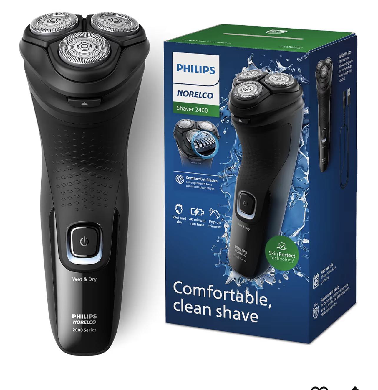 Máy Cạo Râu Điện Philips Norelco Shaver 2400 (Series 2000) – Cạo Êm, Sạch, Chống Nước