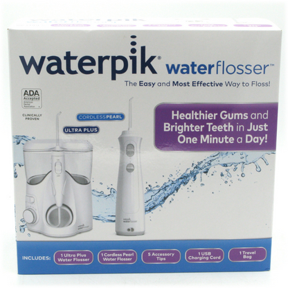 Combo 2 Máy Tăm Nước Waterpik Ultra Plus&Cordless Pearl