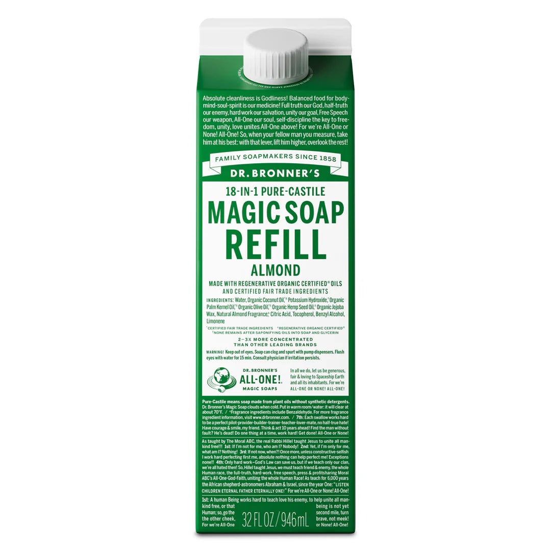 Xà phòng Magic Bar Dr. Bronner's Hộp Refill -  946ml