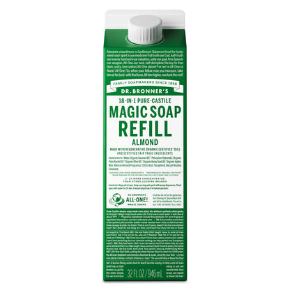 Xà phòng Magic Bar Dr. Bronner's Hộp Refill -  946ml
