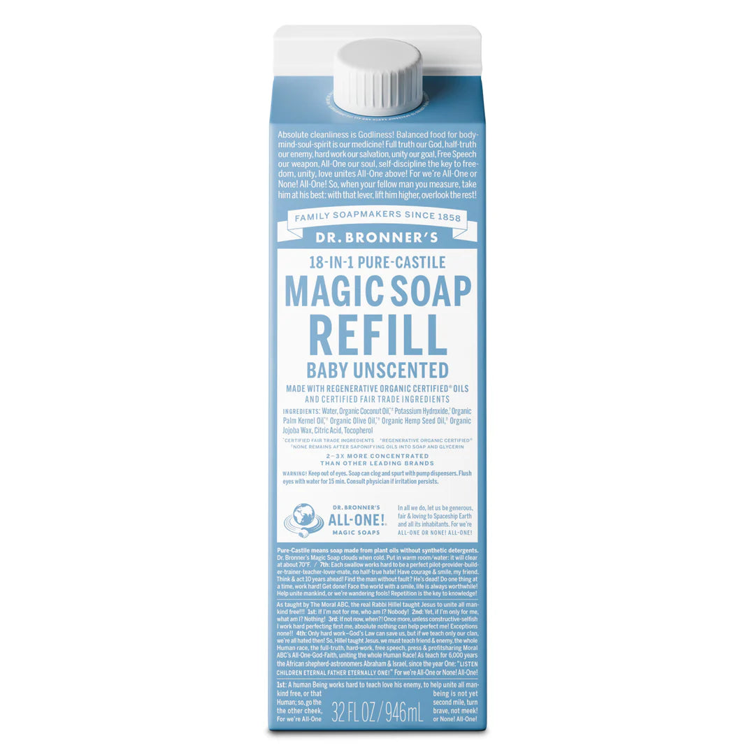 Xà phòng Magic Bar Dr. Bronner's Hộp Refill -  946ml