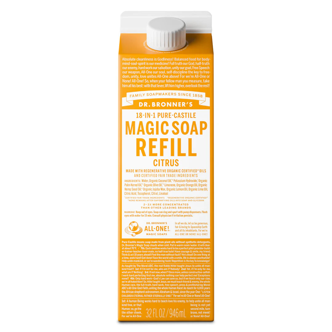 Xà phòng Magic Bar Dr. Bronner's Hộp Refill -  946ml