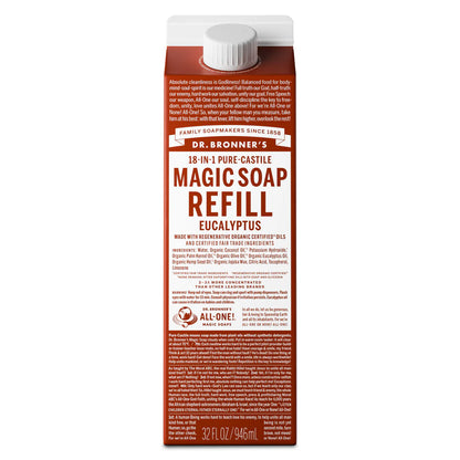 Xà phòng Magic Bar Dr. Bronner's Hộp Refill -  946ml