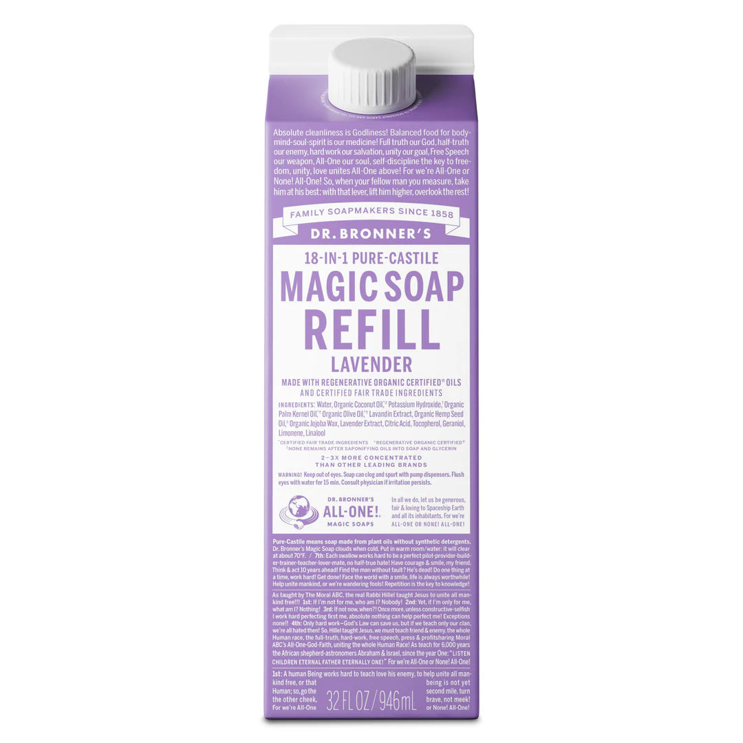 Xà phòng Magic Bar Dr. Bronner's Hộp Refill -  946ml