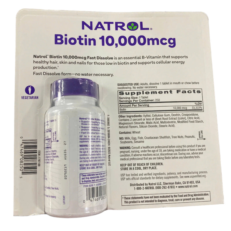 Viên Natrol Biotin 10000mcg(250 viên)