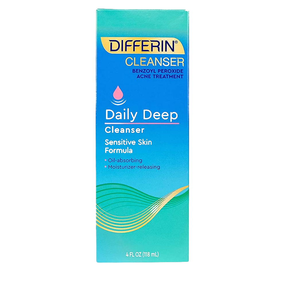 Sữa rửa mặt giảm mụn dành cho da nhạy cảm Differin Daily Deep Cleanser Benzoyl Peroxide 5% 118mL