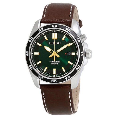 Đồng hồ nam SEIKO Kinetic Green Dial Brown Leather